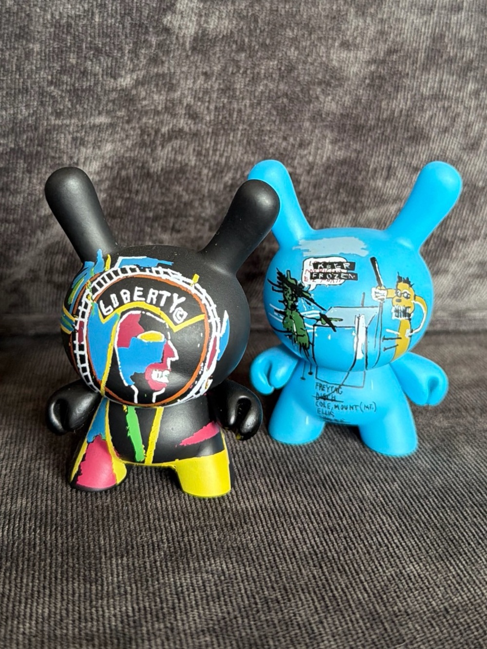 KIDROBOT DUNNY x JEAN-MICHEL BASQUIAT, collectible 3” figurines